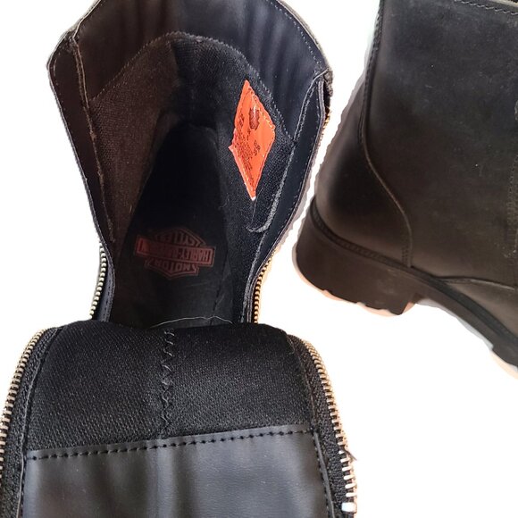 Harley-Davidson sz 8 Amherst D84236 Twin Zip Short Boots Leather Motorcycle Bike - Picture 9 of 16